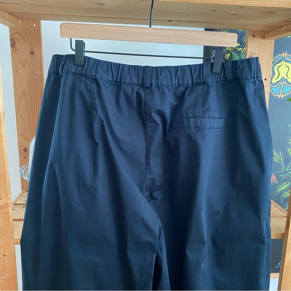 Anthropologie Maeve Black Curve Poplin Barrel Leg Pants L - Picture 10 of 16